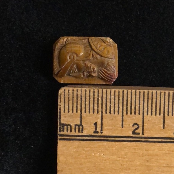 Antique Vintage Carved Tigers Eye Left Facing Roman Soldier Cameo NOS - Picture 3 of 5